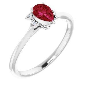 Ruby & .015 CTW Diamond Ring