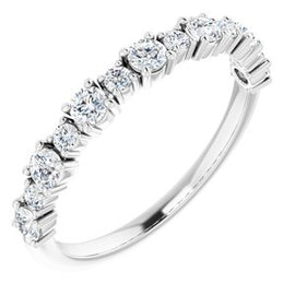 14K White 1/2 CTW Natural Diamond Anniversary Band