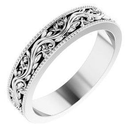 6 mm Sculptural-Inspired Band with Milgrain