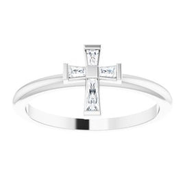 1/10 CTW Diamond Stackable Cross Ring