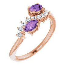 Load image into Gallery viewer, Amethyst &amp; 1/5 CTW Diamond Ring
