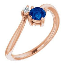 Load image into Gallery viewer, Blue Sapphire &amp; .025 CTW Diamond Ring
