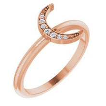 Load image into Gallery viewer, .04 CTW Diamond Stackable Crescent Ring
