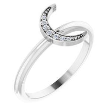 Load image into Gallery viewer, .04 CTW Diamond Stackable Crescent Ring
