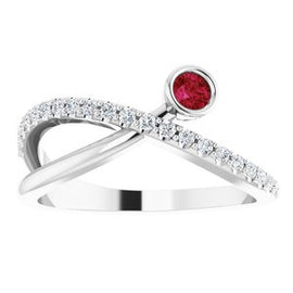 Chatham® Lab-Created Alexandrite & 1/5 CTW Diamond Ring