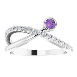 Chatham® Lab-Created Alexandrite & 1/5 CTW Diamond Ring