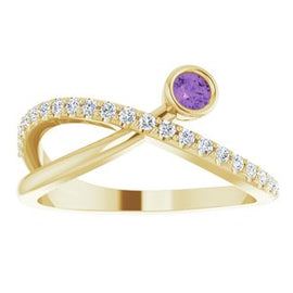 Chatham® Lab-Created Alexandrite & 1/5 CTW Diamond Ring