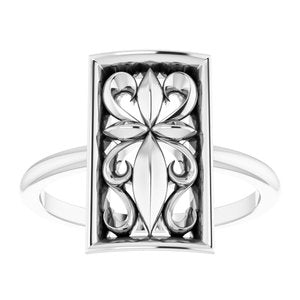 Vintage-Inspired Cross Ring
