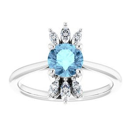 Chatham® Lab-Created Blue Sapphire & 1/4 CTW Diamond Ring