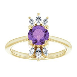 Chatham® Lab-Created Blue Sapphire & 1/4 CTW Diamond Ring