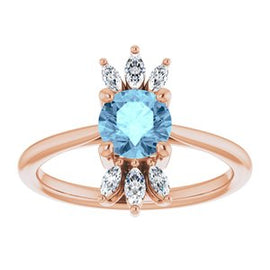 Chatham® Lab-Created Blue Sapphire & 1/4 CTW Diamond Ring