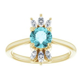 Chatham® Lab-Created Blue Sapphire & 1/4 CTW Diamond Ring