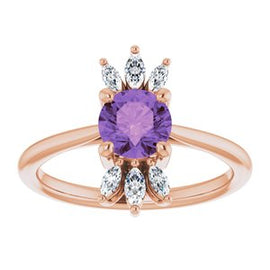 Chatham® Lab-Created Blue Sapphire & 1/4 CTW Diamond Ring