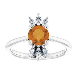 Chatham® Lab-Created Blue Sapphire & 1/4 CTW Diamond Ring