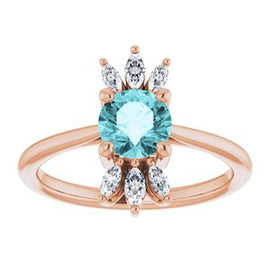 Chatham® Lab-Created Blue Sapphire & 1/4 CTW Diamond Ring