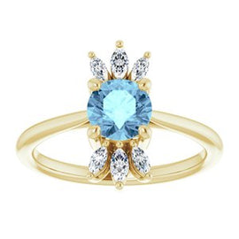Chatham® Lab-Created Blue Sapphire & 1/4 CTW Diamond Ring
