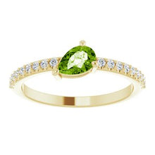 Load image into Gallery viewer, Peridot &amp; 1/6 CTW Diamond Stackable Ring
