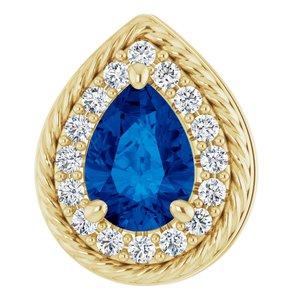 Sapphire & 1/8 CTW Diamond Pendant