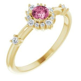 Chatham® Created Alexandrite & 1/6 CTW Diamond Ring