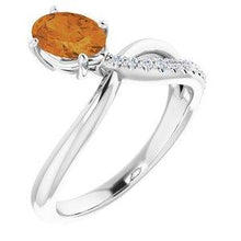 Load image into Gallery viewer, Citrine &amp; 1/10 CTW Diamond Ring
