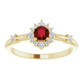 Chatham® Created Alexandrite & 1/6 CTW Diamond Ring