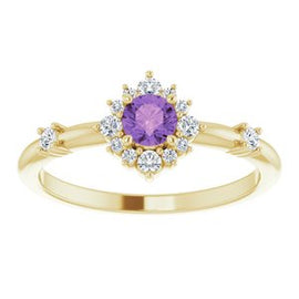 Chatham® Created Alexandrite & 1/6 CTW Diamond Ring