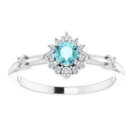 Chatham® Created Alexandrite & 1/6 CTW Diamond Ring