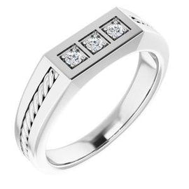 2 mm Round 1/10 CTW Diamond Men's Ring