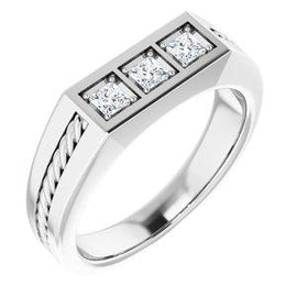 2 mm Round 1/10 CTW Diamond Men's Ring