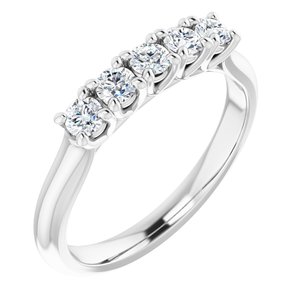 14K White 3/8 CTW Natural Diamond Anniversary Band