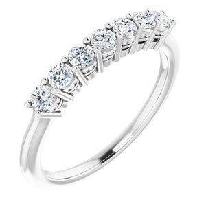 14K White 3/8 CTW Natural Diamond Anniversary Band