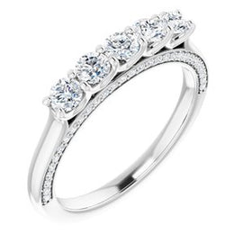 14K White 5/8 CTW Natural Diamond Anniversary Band