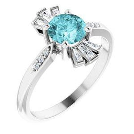 Chatham® Created Emerald & 1/6 CTW Diamond Ring
