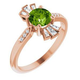 Chatham® Created Emerald & 1/6 CTW Diamond Ring