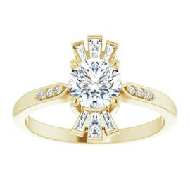 Chatham® Created Emerald & 1/6 CTW Diamond Ring