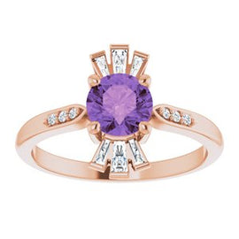 Chatham® Created Emerald & 1/6 CTW Diamond Ring