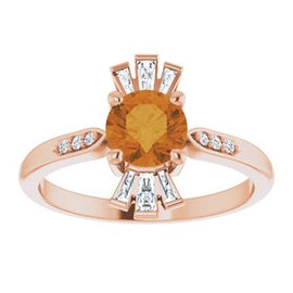 Chatham® Created Emerald & 1/6 CTW Diamond Ring