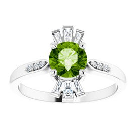 Chatham® Created Emerald & 1/6 CTW Diamond Ring