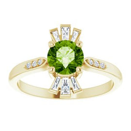 Chatham® Created Emerald & 1/6 CTW Diamond Ring