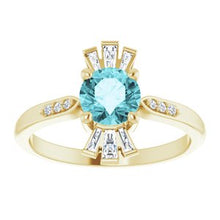 Load image into Gallery viewer, Chatham® Created Emerald &amp; 1/6 CTW Diamond Ring
