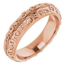 5 mm Scroll Band with Milgrain