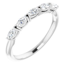14K White 3/8 CTW Natural Diamond Anniversary Band