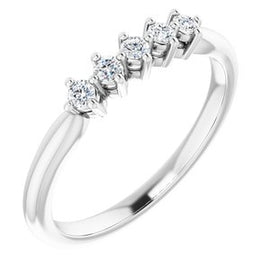 14K White 3/8 CTW Natural Diamond Anniversary Band