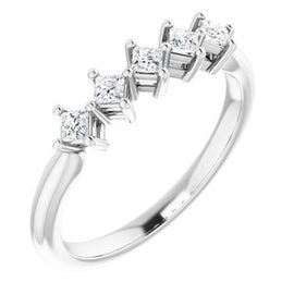 14K White 3/8 CTW Natural Diamond Anniversary Band