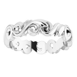 3 mm Sculptural-Inspired Scroll Design Band