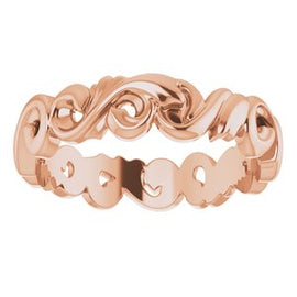 3 mm Sculptural-Inspired Scroll Design Band