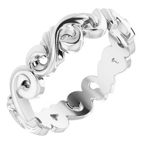 3 mm Sculptural-Inspired Scroll Design Band