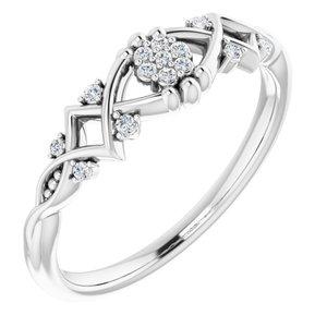 .06 CTW Diamond Vintage-Inspired Ring