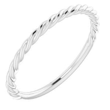 Load image into Gallery viewer, 14K White 1.5 mm Twisted Rope Band Size 5
