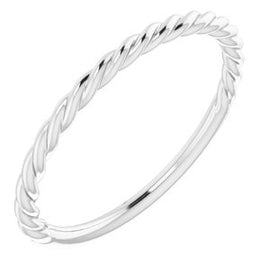 14K White 1.5 mm Twisted Rope Band Size 5
